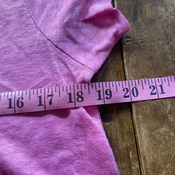 LUXE LINEN pink tee by TAHARI (some of the pic looks purple-ish but it's pink!) - Picture 4 of 8